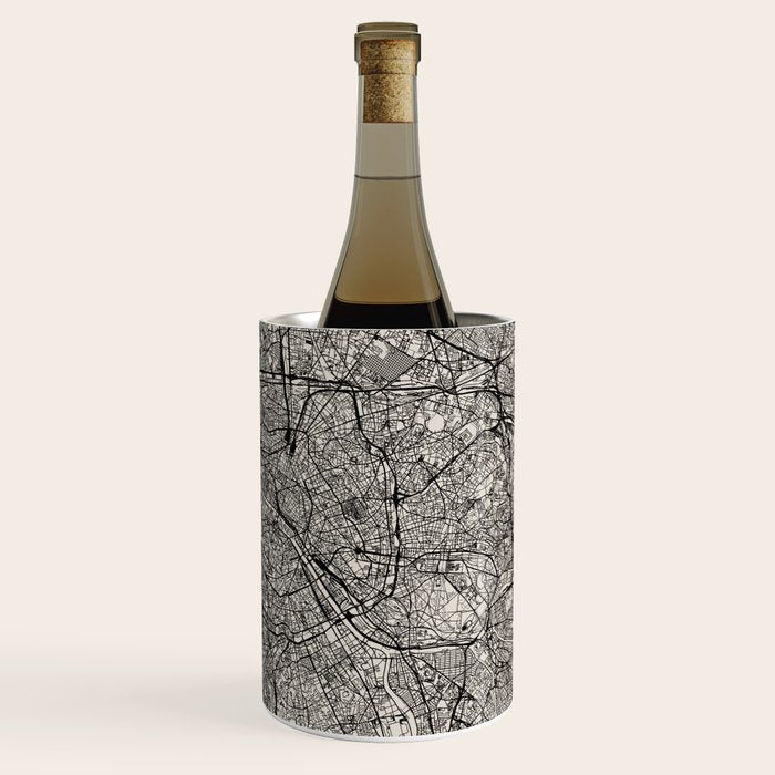 Paris Map - Black&White City Maps Wine Chiller Gallery Image 3