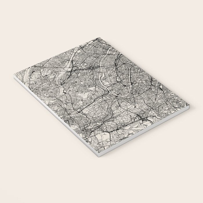 Paris Map - Black&White City Maps Notebook Gallery Image 3