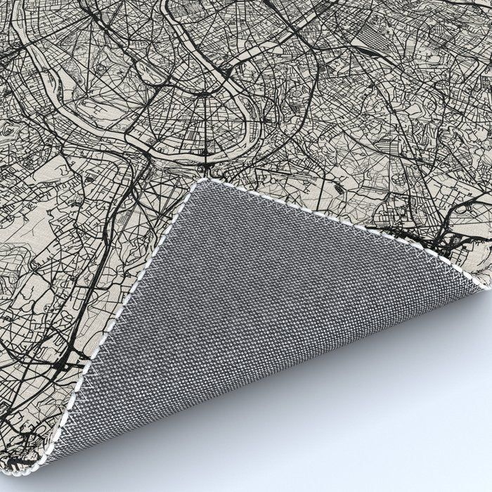 Paris Map - Black&White City Maps Rug Gallery Image 4