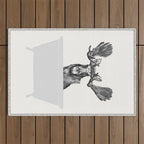 Vintage Moose in Bathtub Outdoor Rug Gallery Image 1