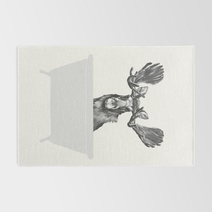 Vintage Moose in Bathtub Rug Gallery Image 2