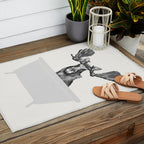 Vintage Moose in Bathtub Outdoor Rug Gallery Image 2