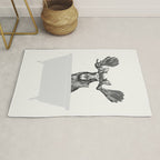 Vintage Moose in Bathtub Rug Gallery Image 1