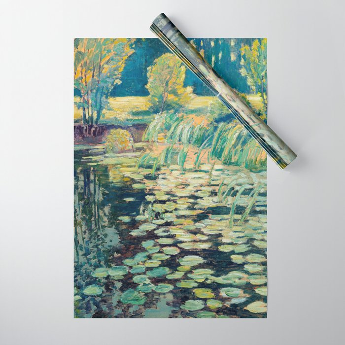 Landscape with lily pond Wrapping Paper Gallery Image 1