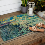 Landscape with lily pond Outdoor Rug Gallery Image 2