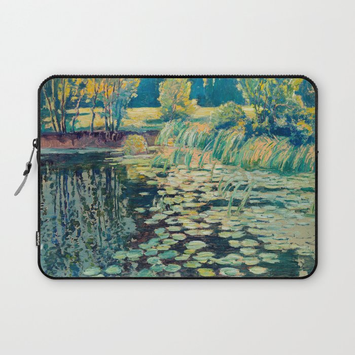 Landscape with lily pond Laptop Sleeve Gallery Image 1