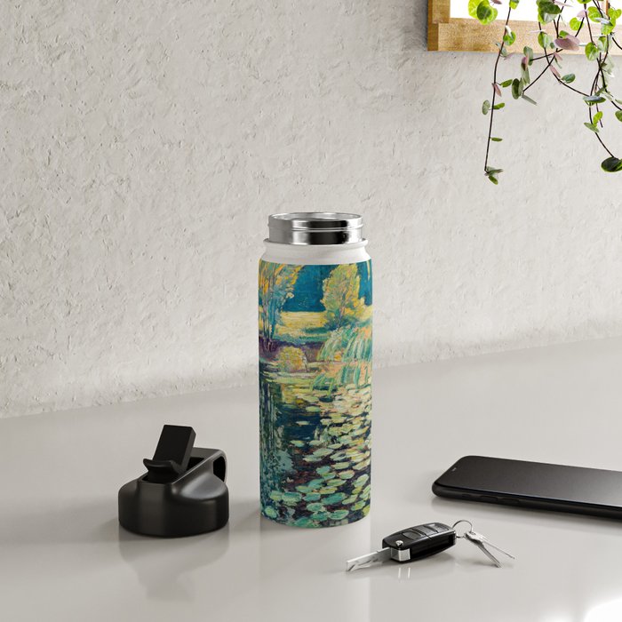 Landscape with lily pond Water Bottle Gallery Image 4