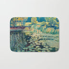 Landscape with lily pond Bath Mat Gallery Image 1