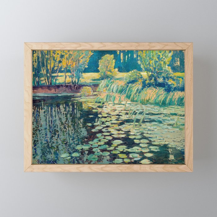 Landscape with lily pond Mini Art Print Gallery Image 1