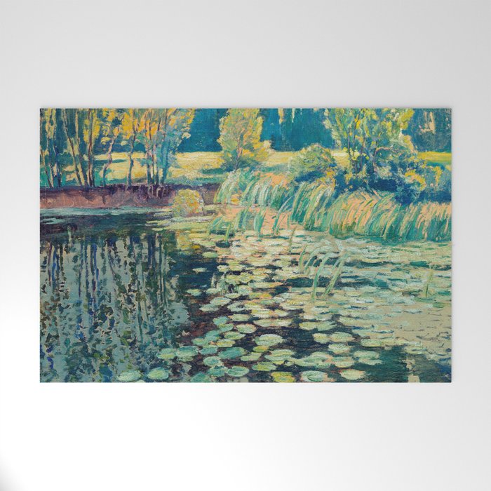 Landscape with lily pond Welcome Mat Gallery Image 1