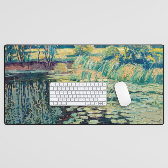 Landscape with lily pond Desk Mat Gallery Image 1