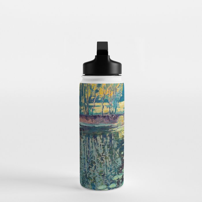 Landscape with lily pond Water Bottle Gallery Image 3