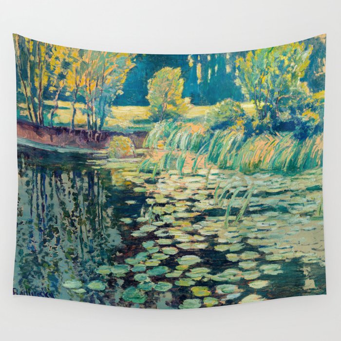 Landscape with lily pond Wall Tapestry Gallery Image 1
