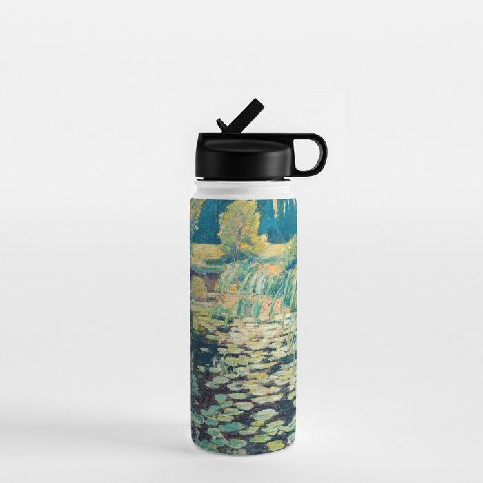 Landscape with lily pond Water Bottle Gallery Image 1