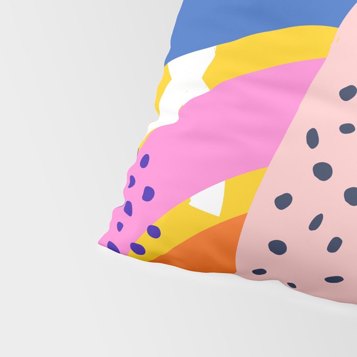 Leopard Somewhere Over The Rainbow, Maximalist Abstract Wildlife Jungle Botanical, Pop of Color Eclectic Animals Illustration  Pillow Sham Gallery Image 4