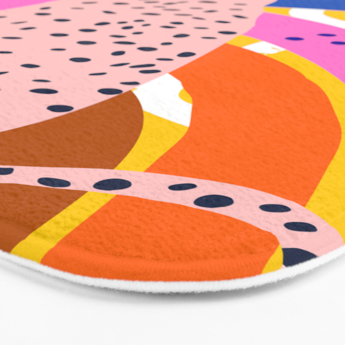 Leopard Somewhere Over The Rainbow, Maximalist Abstract Wildlife Jungle Botanical, Pop of Color Eclectic Animals Illustration  Bath Mat Gallery Image 3