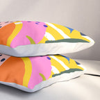 Leopard Somewhere Over The Rainbow, Maximalist Abstract Wildlife Jungle Botanical, Pop of Color Eclectic Animals Illustration  Pillow Sham Gallery Image 3