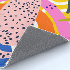 Leopard Somewhere Over The Rainbow, Maximalist Abstract Wildlife Jungle Botanical, Pop of Color Eclectic Animals Illustration  Rug Gallery Image 4