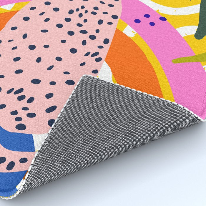 Leopard Somewhere Over The Rainbow, Maximalist Abstract Wildlife Jungle Botanical, Pop of Color Eclectic Animals Illustration  Rug Gallery Image 4