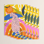 Leopard Somewhere Over The Rainbow, Maximalist Abstract Wildlife Jungle Botanical, Pop of Color Eclectic Animals Illustration  Wrapping Paper Gallery Image 3