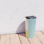 Color Block Line Abstract III Coastal Beachy Travel Mug Gallery Image 4