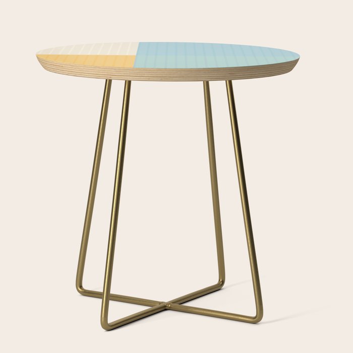 Color Block Line Abstract III Coastal Beachy Side Table Gallery Image 1