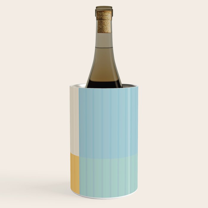 Color Block Line Abstract III Coastal Beachy Wine Chiller Gallery Image 1