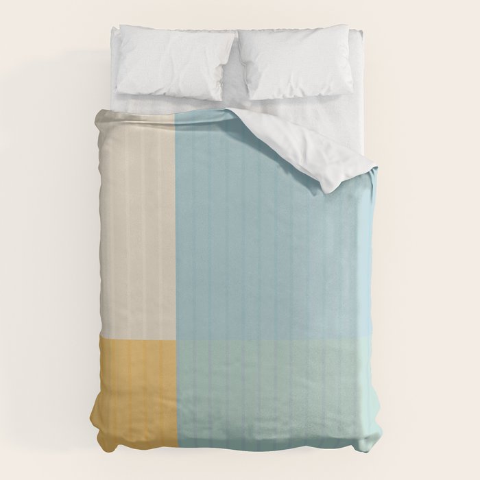 Color Block Line Abstract III Coastal Beachy Duvet Cover Gallery Image 6