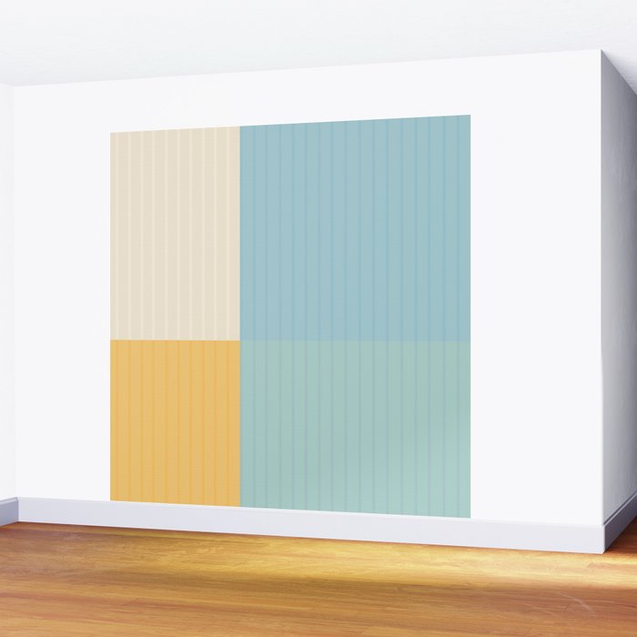 Color Block Line Abstract III Coastal Beachy Wall Mural Gallery Image 2