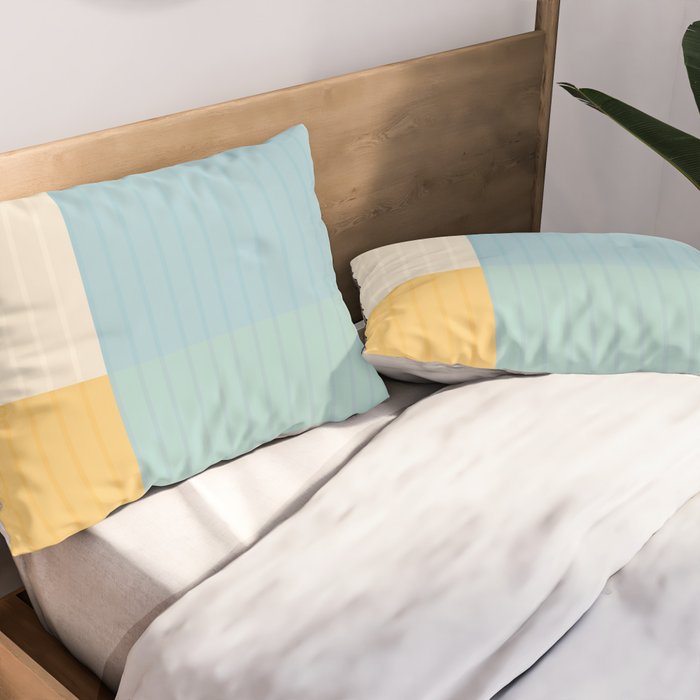 Color Block Line Abstract III Coastal Beachy Pillow Sham Gallery Image 2
