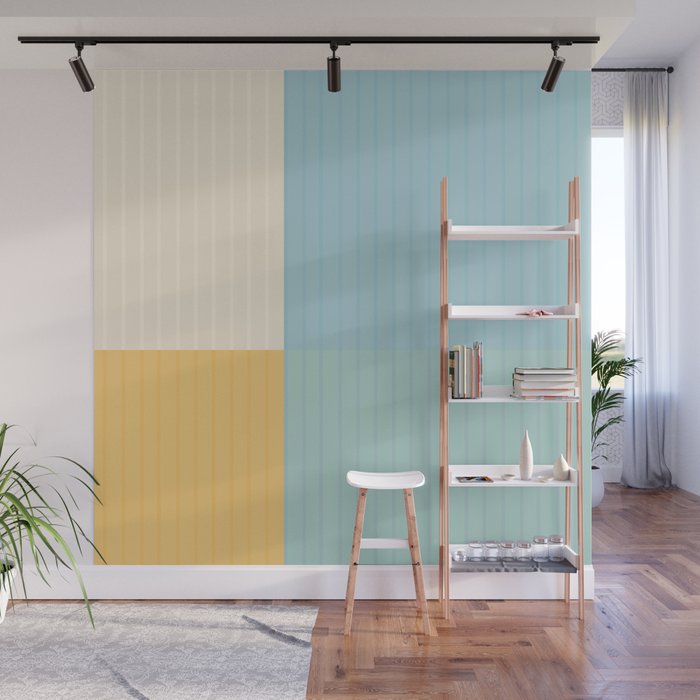 Color Block Line Abstract III Coastal Beachy Wall Mural Gallery Image 1