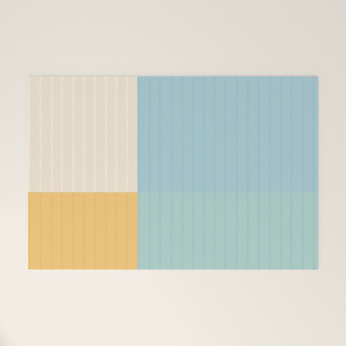 Color Block Line Abstract III Coastal Beachy Welcome Mat Gallery Image 1