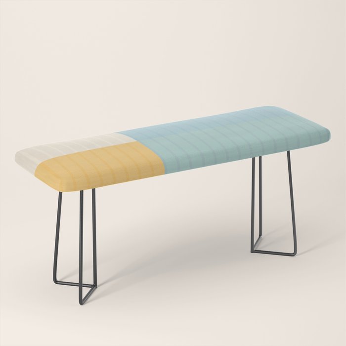 Color Block Line Abstract III Coastal Beachy Bench Gallery Image 1