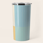 Color Block Line Abstract III Coastal Beachy Travel Mug Gallery Image 1