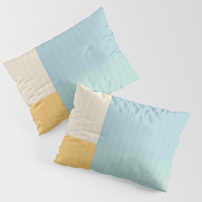 Color Block Line Abstract III Coastal Beachy Pillow Sham Gallery Image 1