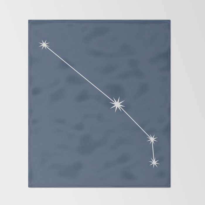Aries Zodiac Star Constellation Line Art Neutral Blue Throw Blanket Gallery Image 2