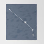 Aries Zodiac Star Constellation Line Art Neutral Blue Throw Blanket Gallery Image 2