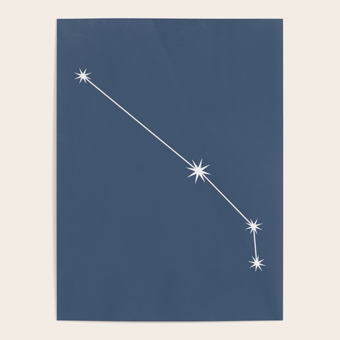 Aries Zodiac Star Constellation Line Art Neutral Blue Poster Gallery Image 4