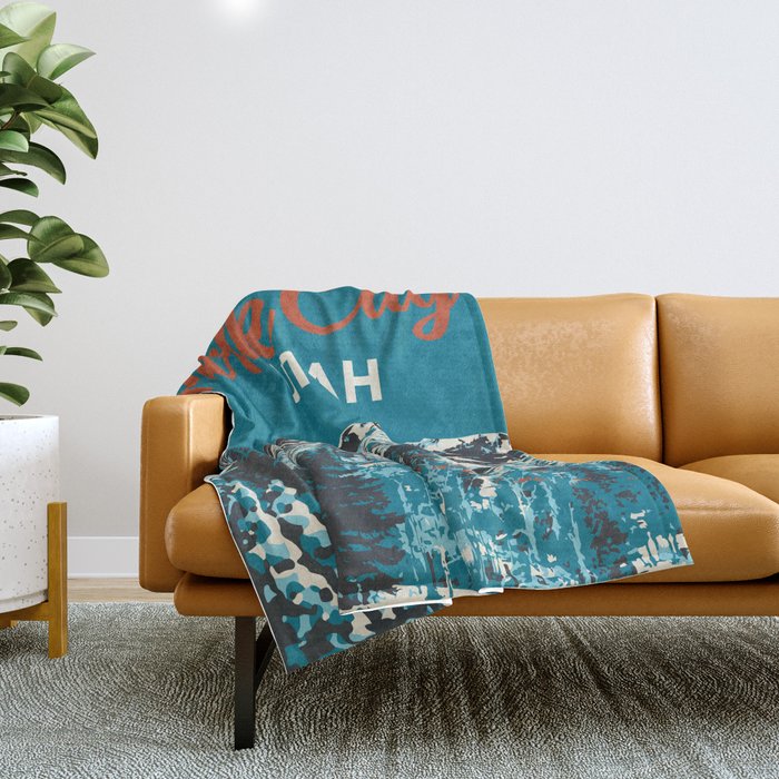 Park City Vintage Ski Poster Throw Blanket Gallery Image 1