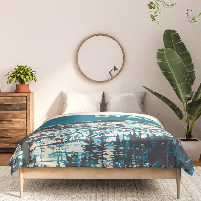 Park City Vintage Ski Poster Comforter Gallery Image 3