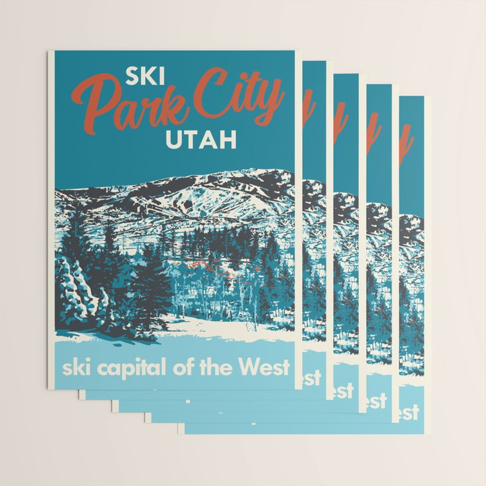 Park City Vintage Ski Poster Wrapping Paper Gallery Image 3