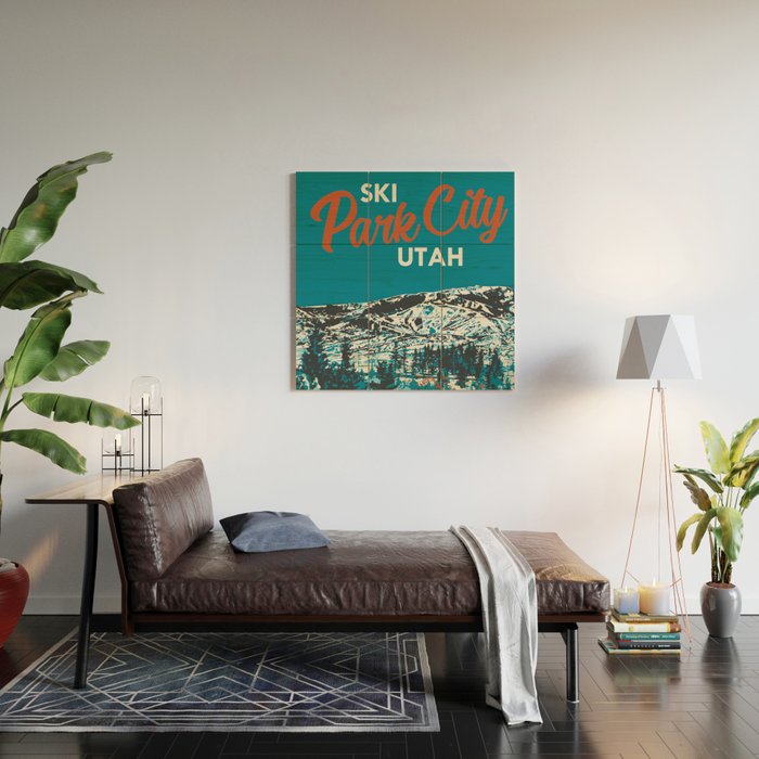 Park City Vintage Ski Poster Wood Wall Art Gallery Image 2