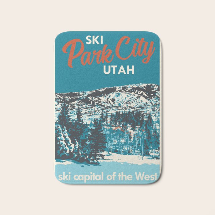 Park City Vintage Ski Poster Bath Mat Gallery Image 1