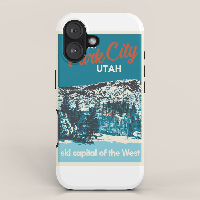 Park City Vintage Ski Poster iPhone Case Gallery Image 1