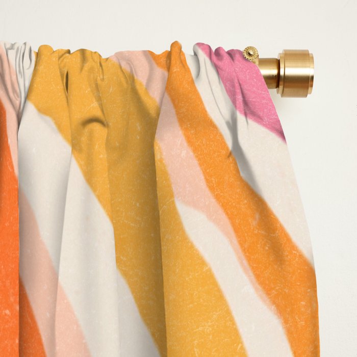 Bold Pink and Orange Groovy Swirl Abstract Pattern 70s Window Curtain Gallery Image 2