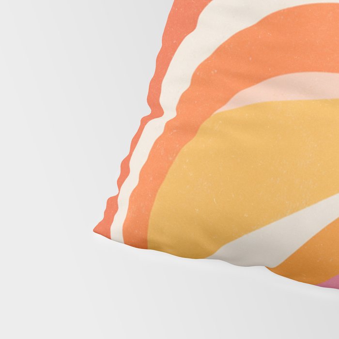 Bold Pink and Orange Groovy Swirl Abstract Pattern 70s Pillow Sham Gallery Image 4