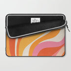 Bold Pink and Orange Groovy Swirl Abstract Pattern 70s Laptop Sleeve Gallery Image 2