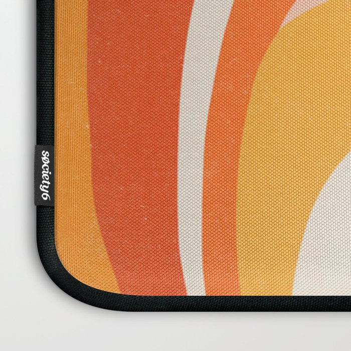 Bold Pink and Orange Groovy Swirl Abstract Pattern 70s Laptop Sleeve Gallery Image 3