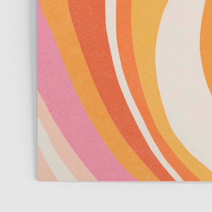 Bold Pink and Orange Groovy Swirl Abstract Pattern 70s Poster Gallery Image 3