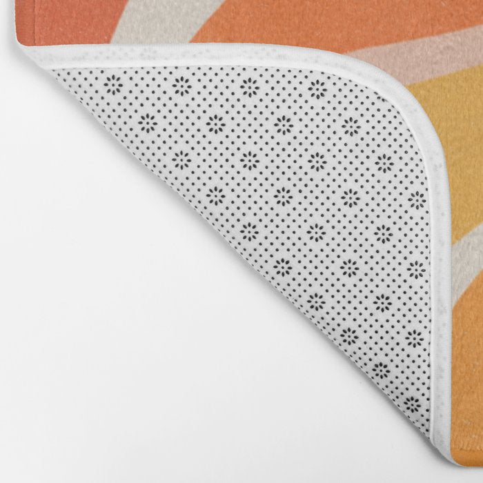 Bold Pink and Orange Groovy Swirl Abstract Pattern 70s Bath Mat Gallery Image 2